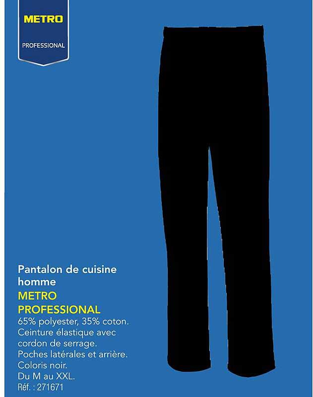 Pantalon de cuisine homme