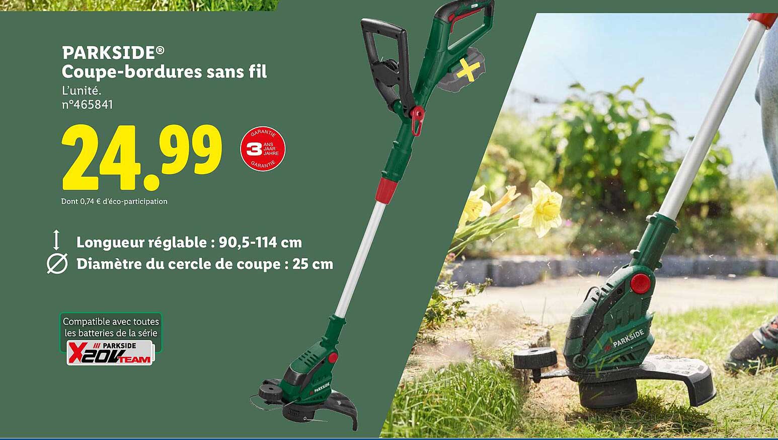PARCSIDE® Coupe-bordures sans fil