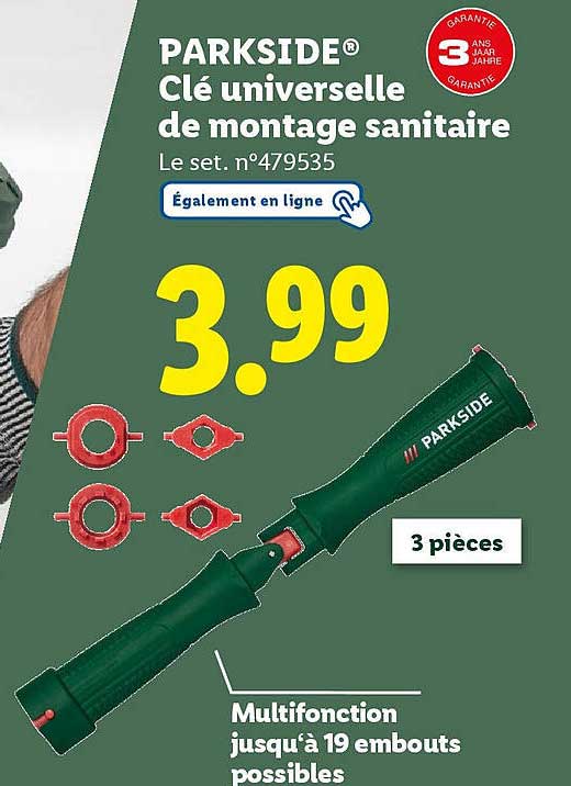 PARKSIDE® Clé universelle de montage sanitaire