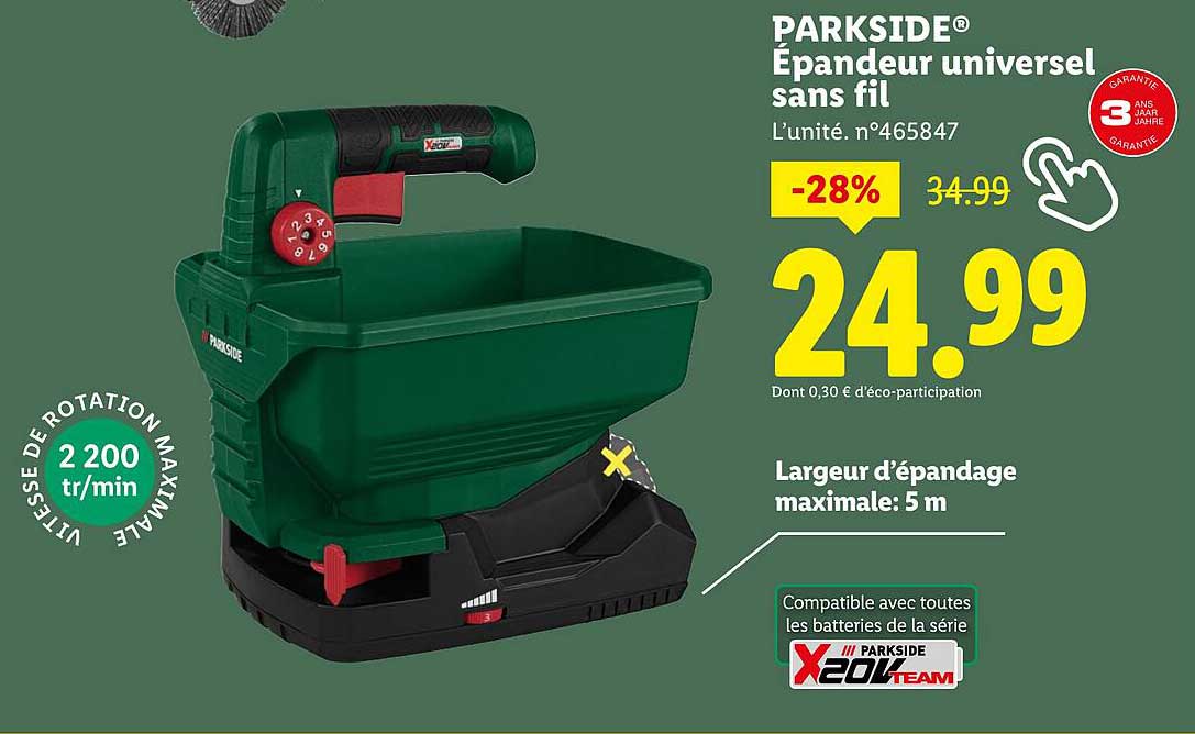 PARKSIDE Épandeur universel sans fil