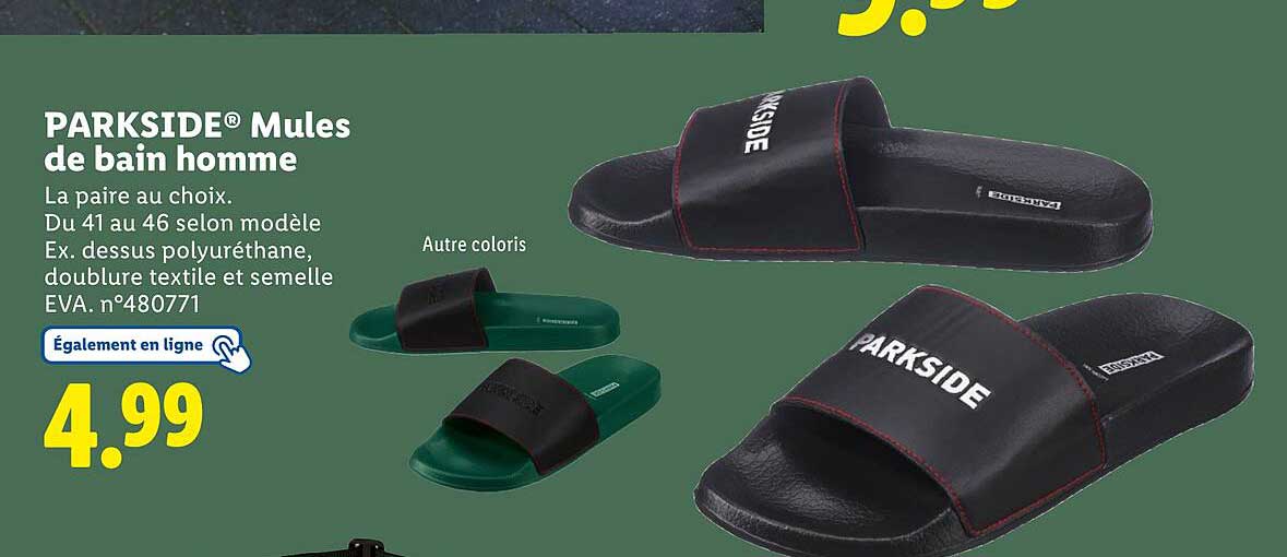 PARKSIDE® Mules de bain homme