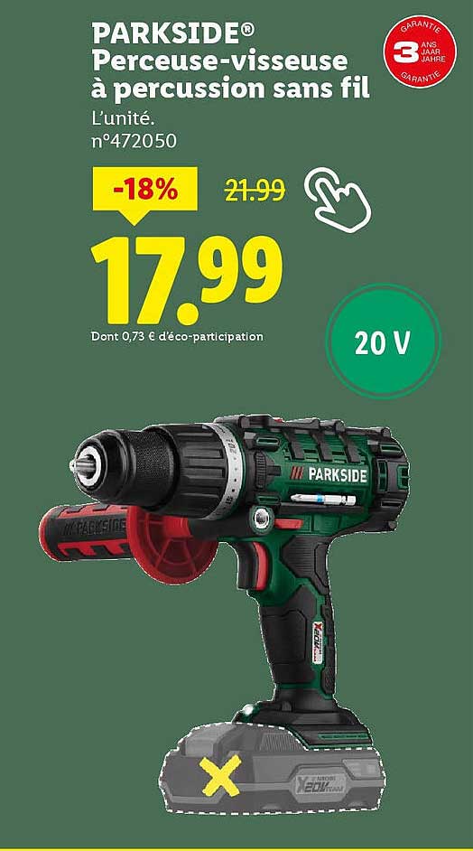 PARKSIDE® Perceuse-visseuse à percussion sans fil