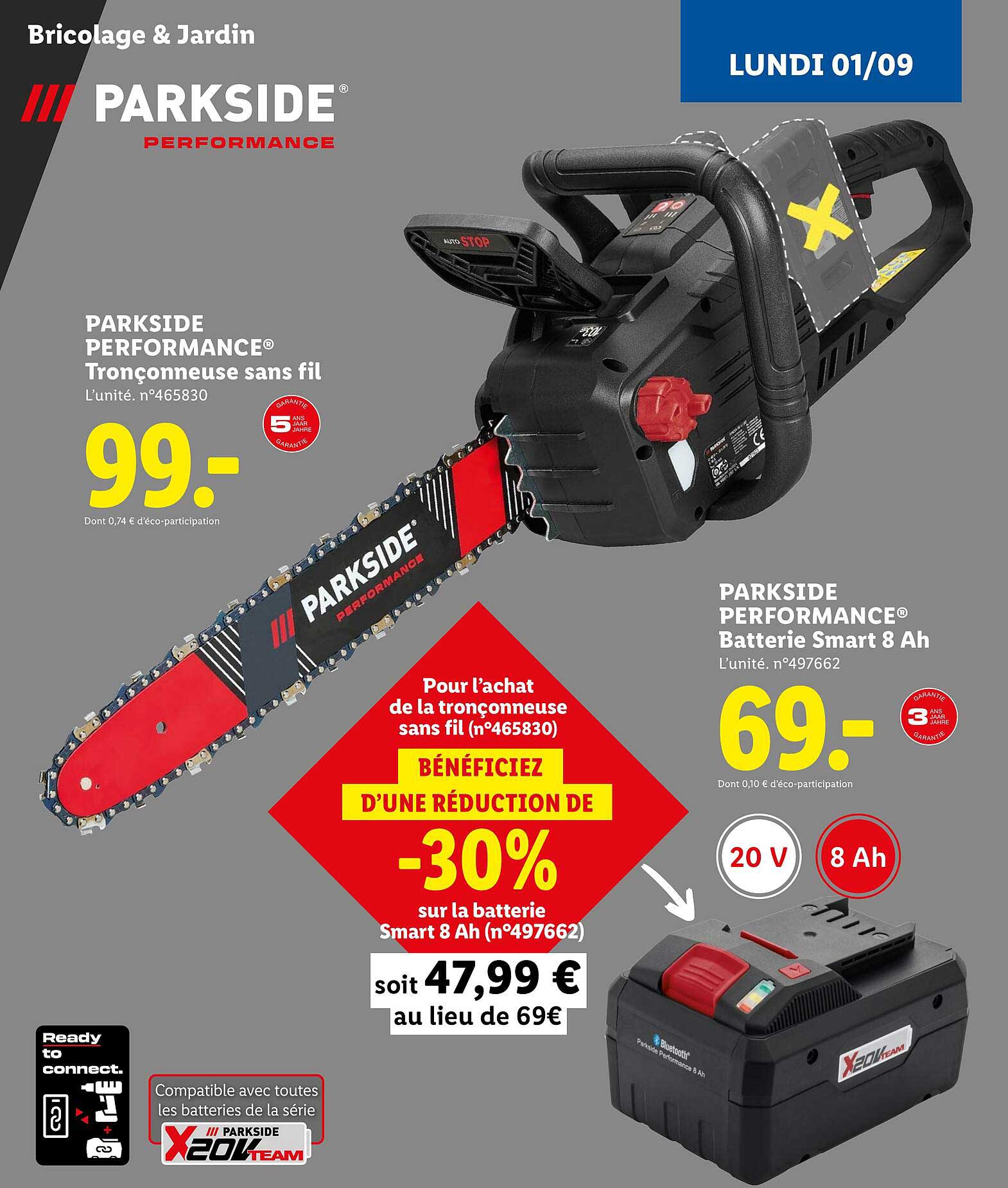 PARKSIDE PERFORMANCE® Tronçonneuse sans fil