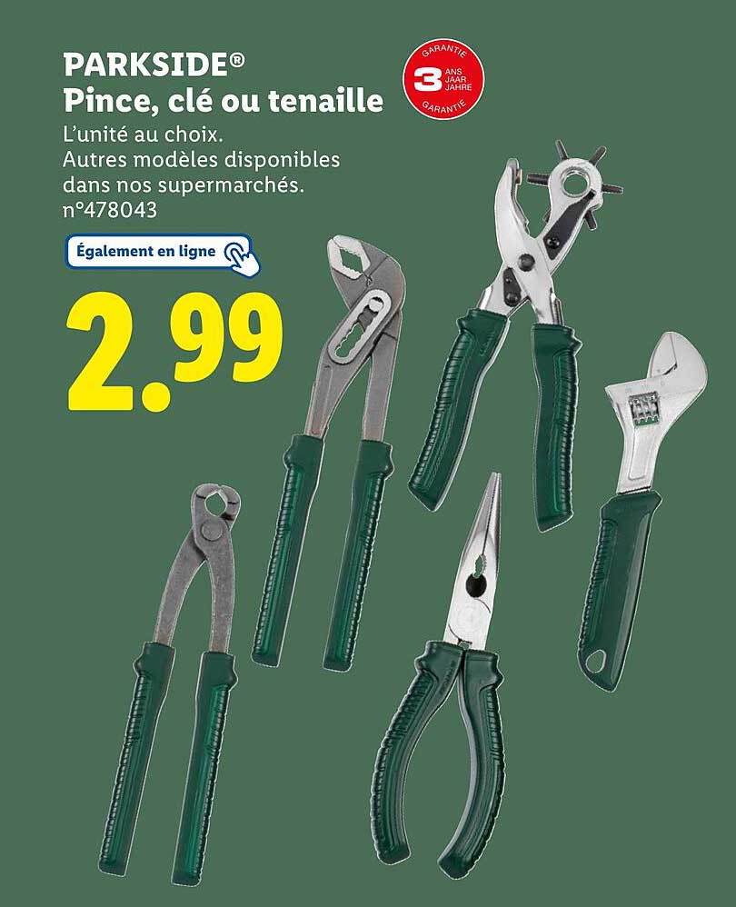 PARKSIDE® Pince, clé ou tenaille