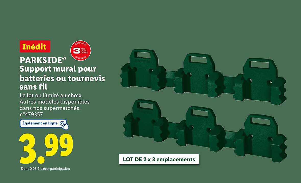 PARKSIDE® Support mural pour batteries ou tournevis sans fil