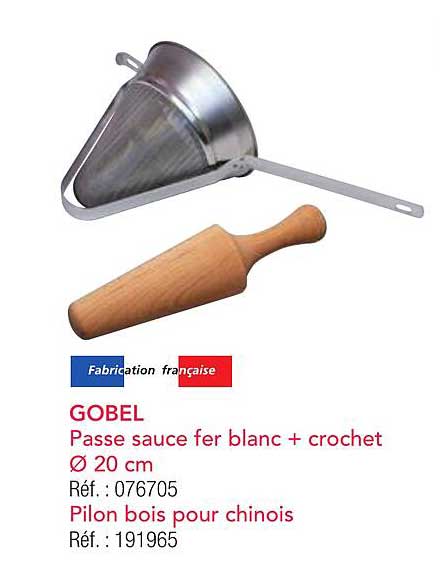 Passe sauce fer blanc + crochet Ø 20 cm