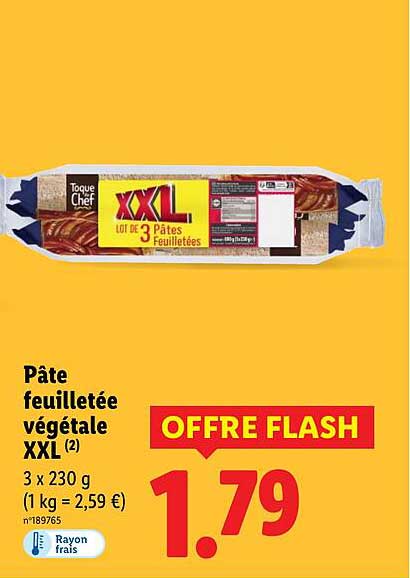 Pâte feuilletée végétale XXL