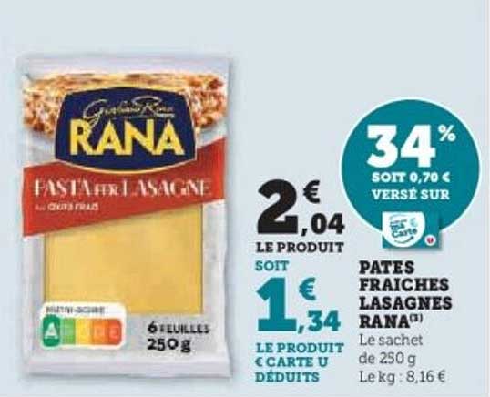 PATES FRAICHES LASAGNES RANA
