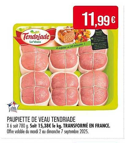 PAUPIETTE DE VEAU TENDRIADES