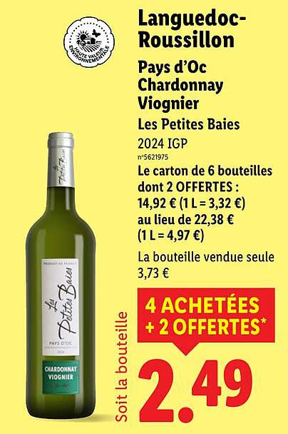 Pays d’Oc Chardonnay Viognier Les Petites Baies