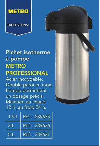 Pichet isotherme à pompe METRO PROFESSIONAL