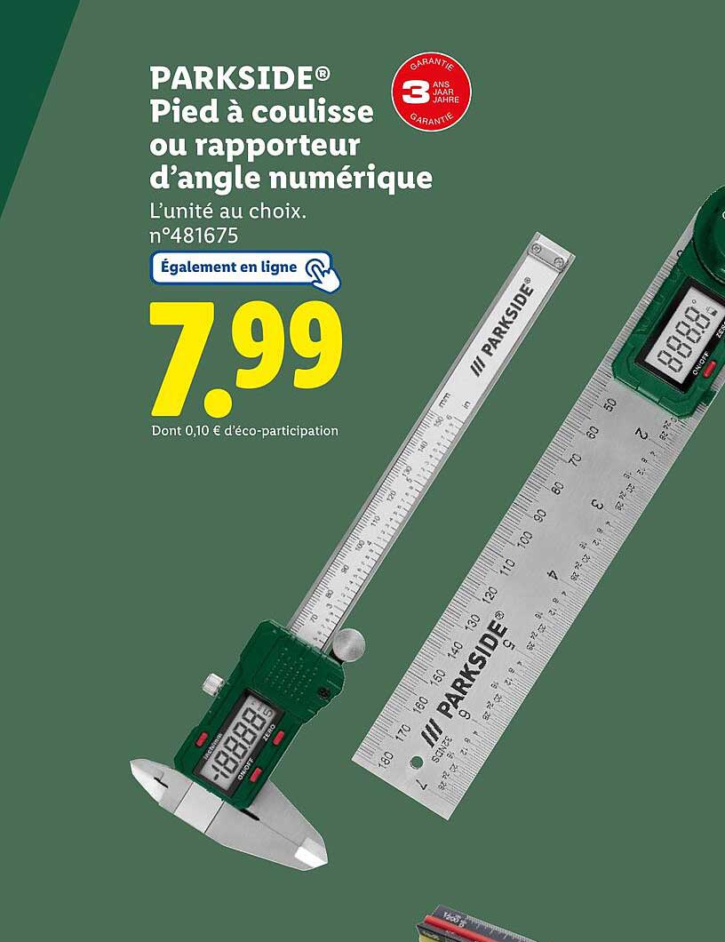 Pied à coulisse ou rapporteur d’angle numérique