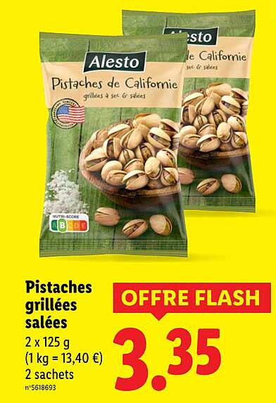 Pistaches grillées salées