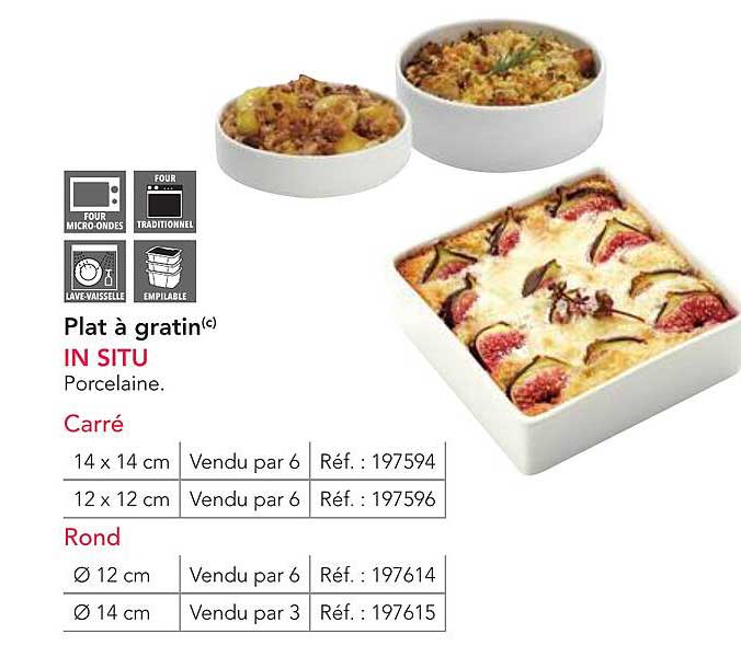 Plat à gratin IN SITU en porcelaine