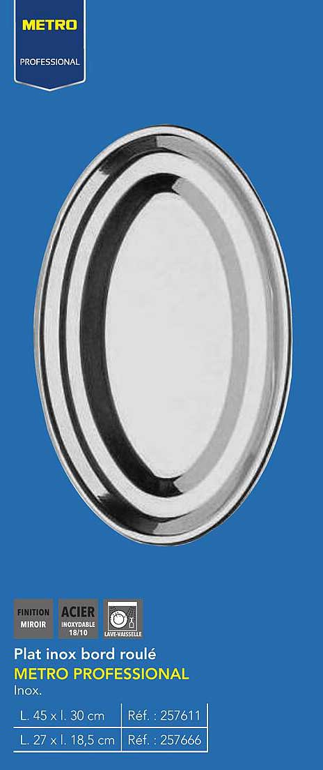 Plat inox bord roulé METRO PROFESSIONAL