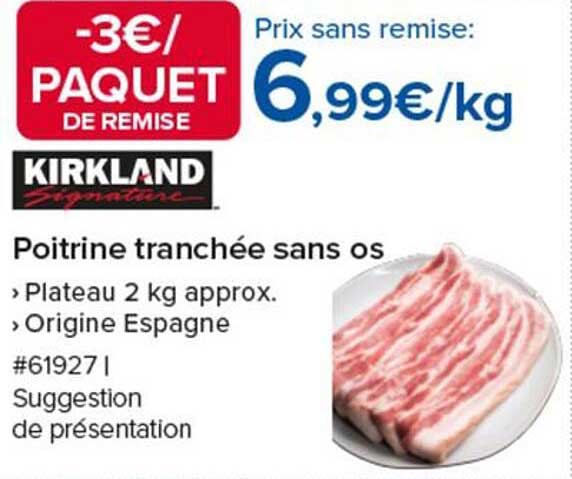 Poitrine tranchée sans os