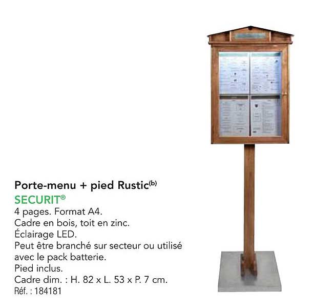Porte-menu + pied Rustic(b)