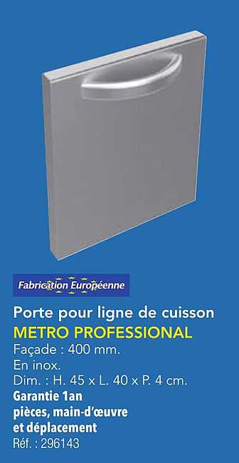 Porte pour ligne de cuisson METRO PROFESSIONAL