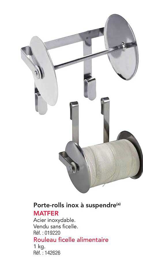 Porte-rolls inox à suspendre