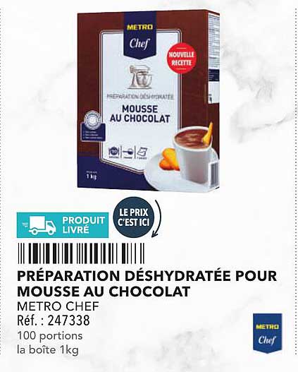 PRÉPARATION DÉSHYDRATÉE POUR MOUSSE AU CHOCOLAT