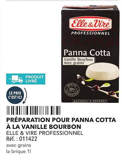 PRÉPARATION POUR PANNA COTTA À LA VANILLE BOURBON