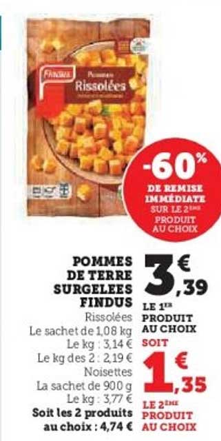 PROMOTION POMMES DE TERRE SURGELEES FINDUS