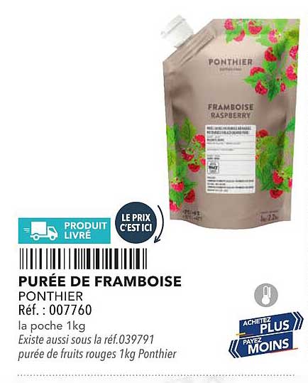 PURÉE DE FRAMBOISE PONTHIER