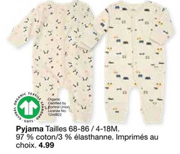 Pyjama Tailles 68-86 / 4-18M.