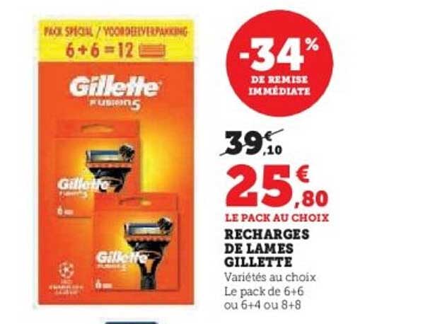 RECHARGES DE LAMES GILLETTE