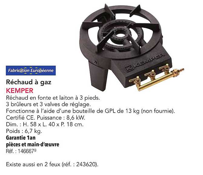 Réchaud à gaz KEMPER