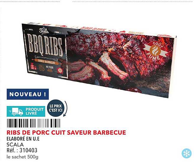 RIBS DE PORC CUIT SAVEUR BARBECUE