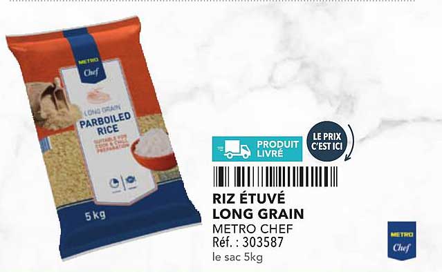 RIZ ÉTUVÉ LONG GRAIN