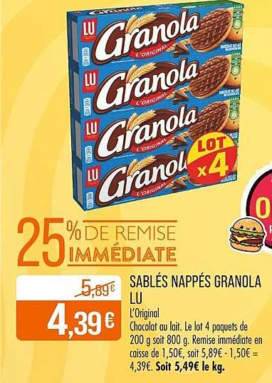 SABLÉS NAPPÉS GRANOLA LU