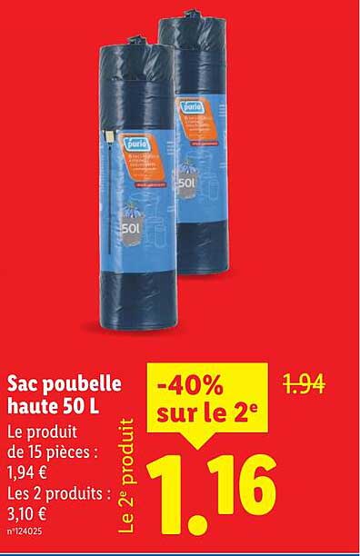 Sac poubelle haute 50 L