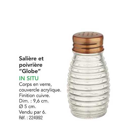 Salière et poivrière "Globe"