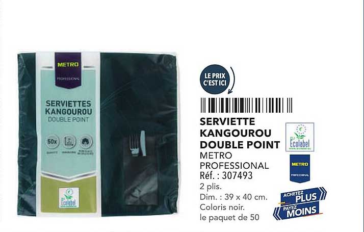 SERVIETTE KANGOUROU DOUBLE POINT