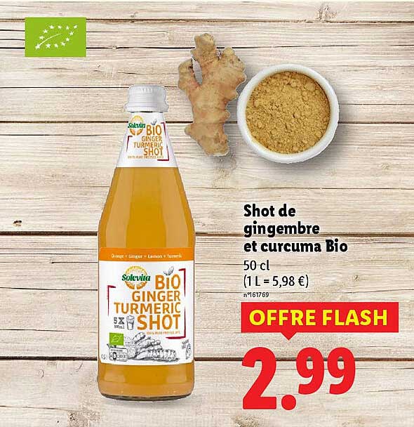 Shot de gingembre et curcuma Bio