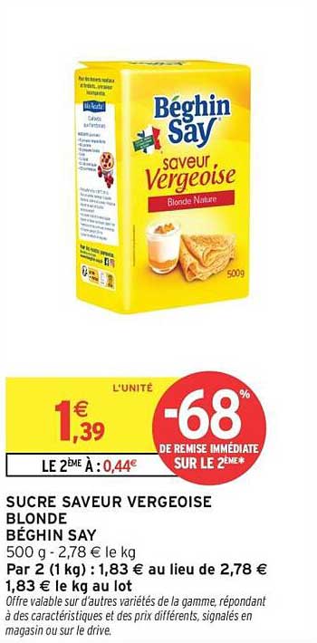 SUCRE SAVEUR VERGEOISE BLONDE BÉGHIN SAY
