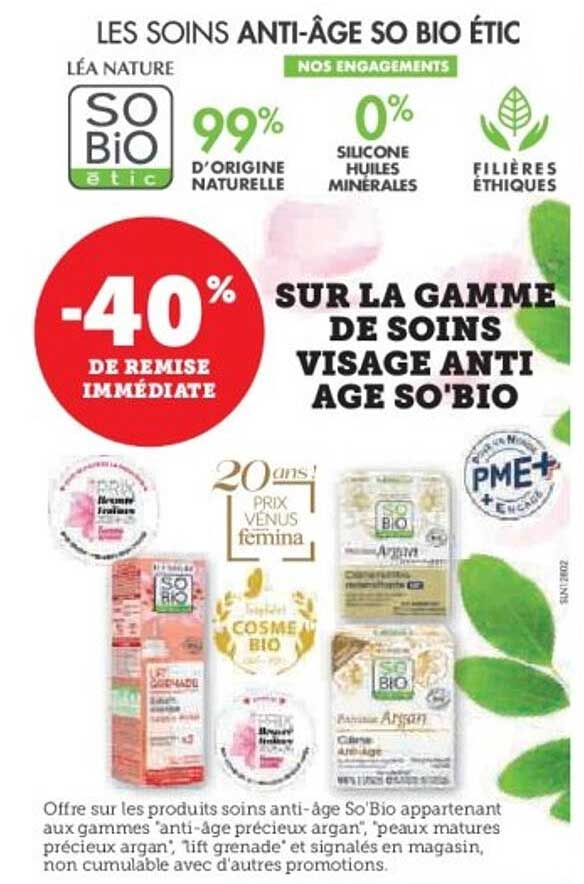 SUR LA GAMME DE SOINS VISAGE ANTI AGE SO'BIO