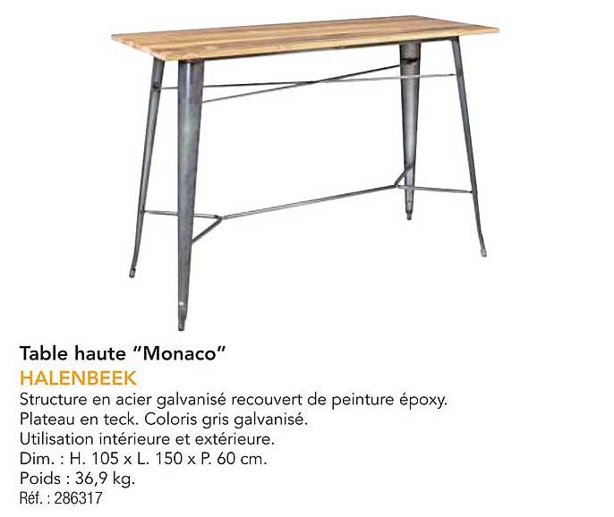 Table haute "Monaco"