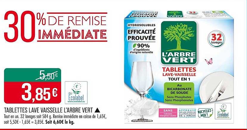 TABLETTES LAVE VAISSELLE L'ARBRE VERT ▲