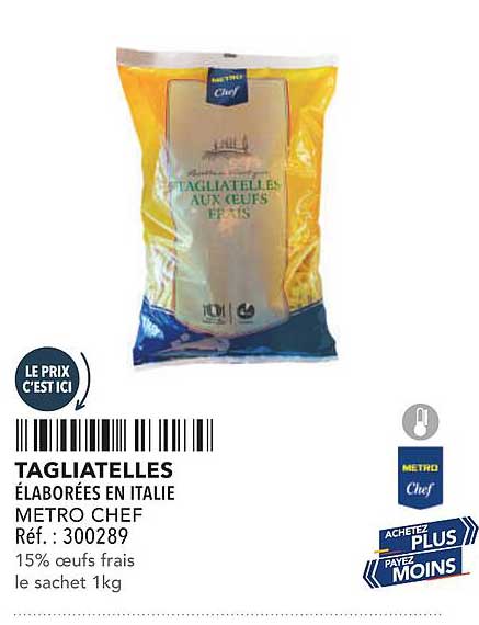 TAGIATELLES ÉLABORÉES EN ITALIE