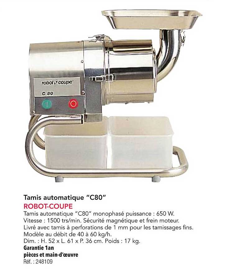 Tamis automatique "C80" ROBOT-COUPE