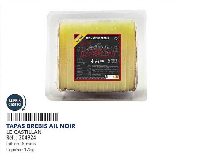 TAPAS BREBIS AIL NOIR