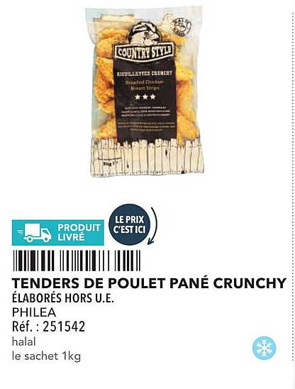 TENDERS DE POULET PANÉ CRUNCHY