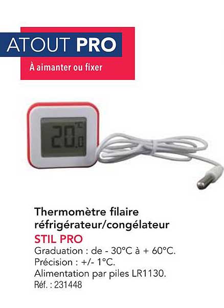 Thermomètre filaire réfrigérateur/congélateur STIL PRO