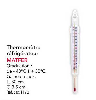 Thermomètre réfrigérateur MATFER