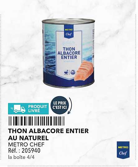 THON ALBACORE ENTIER AU NATUREL