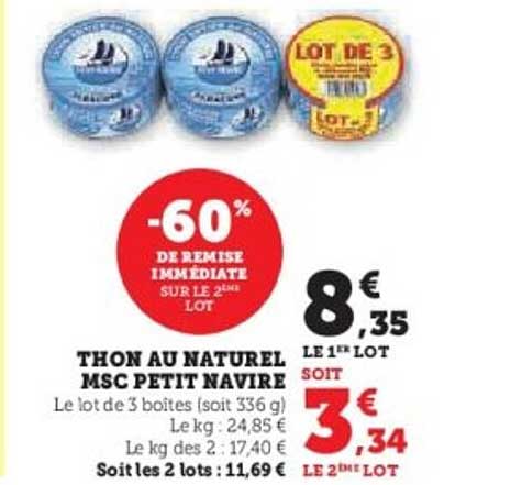 THON AU NATUREL MSC PETIT NAVIRE