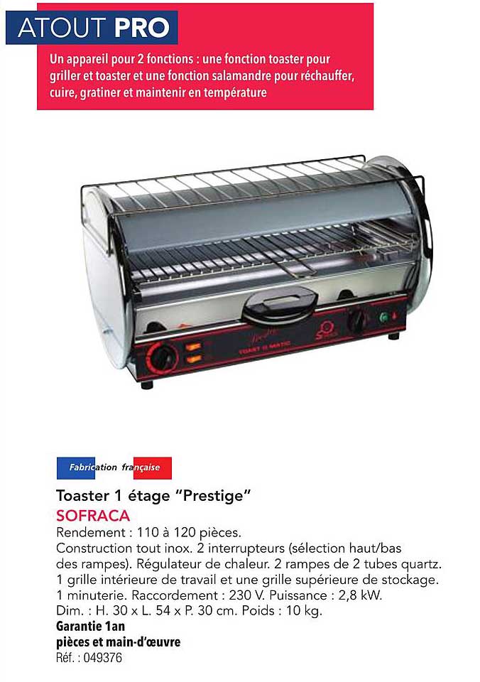 Toaster 1 étage "Prestige"